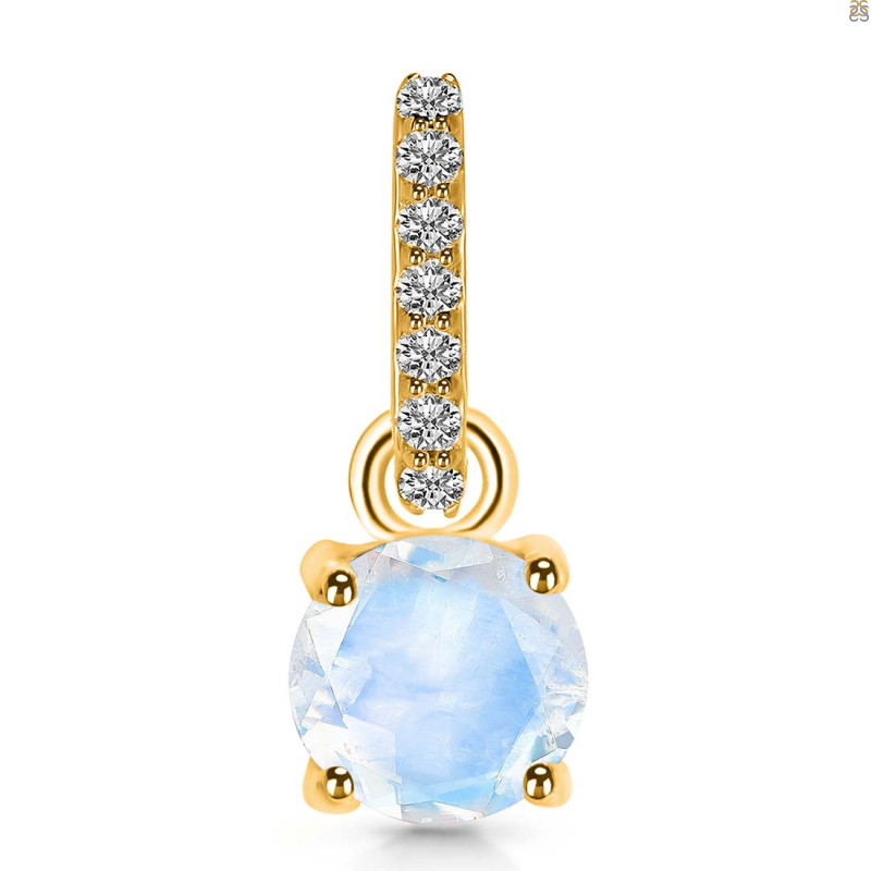 Moonstone & White Topaz Pendant RBM-RDP-549-CZ-LOOP.