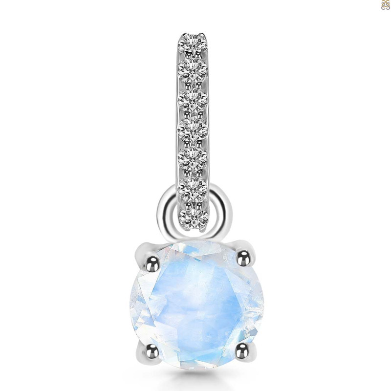Moonstone & White Topaz Pendant RBM-RDP-549-CZ-LOOP.