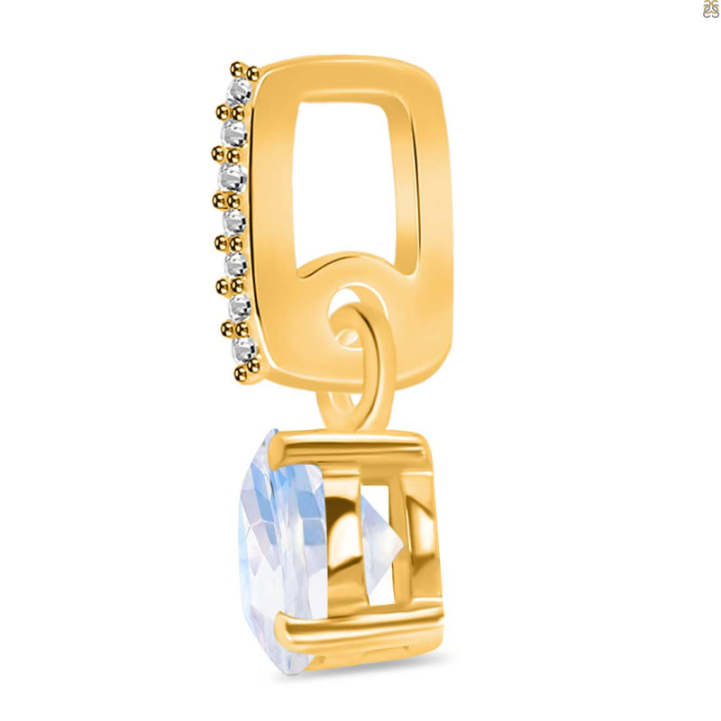 Moonstone & White Topaz Pendant RBM-RDP-549-CZ-LOOP.