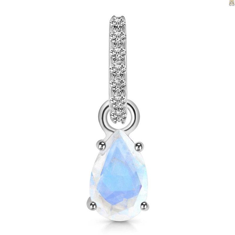 Moonstone & White Topaz Pendant RBM-RDP-550-CZ-LOOP.