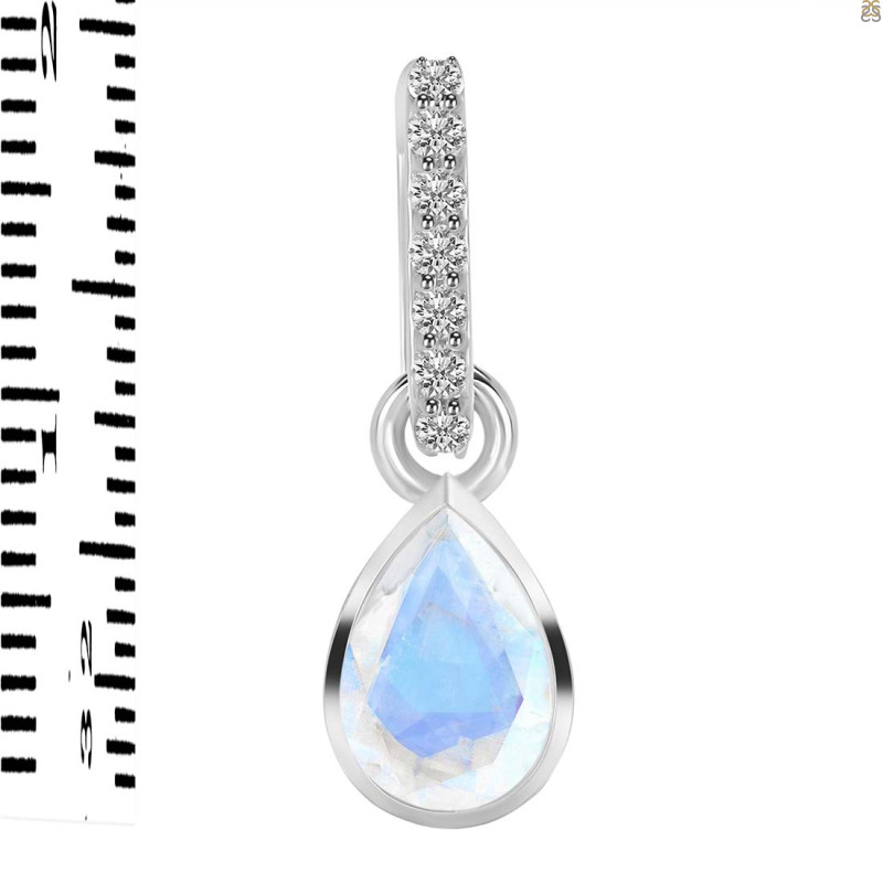 Moonstone & White Topaz Pendant RBM-RDP-779-CZ-LOOP.