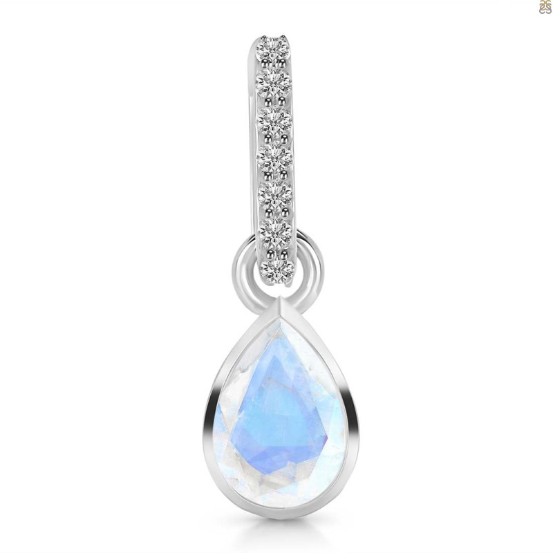 Moonstone & White Topaz Pendant RBM-RDP-779-CZ-LOOP.