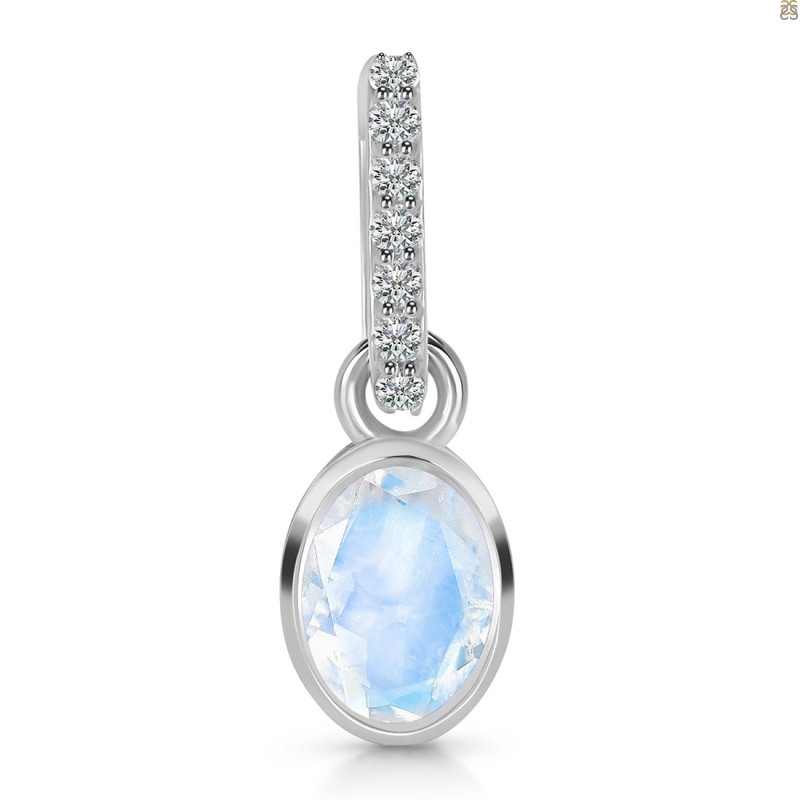Moonstone & White Topaz Pendant RBM-RDP-780-CZ-LOOP.