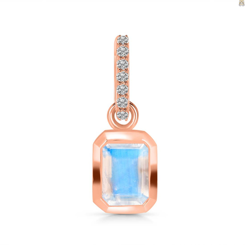 Moonstone & White Topaz Pendant RBM-RDP-954-CZ-LOOP.