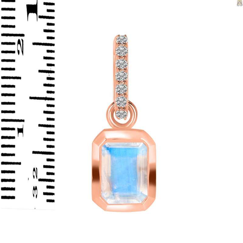Moonstone & White Topaz Pendant RBM-RDP-954-CZ-LOOP.