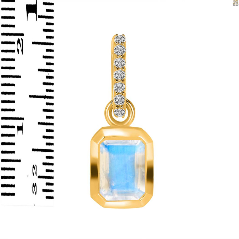 Moonstone & White Topaz Pendant RBM-RDP-954-CZ-LOOP.