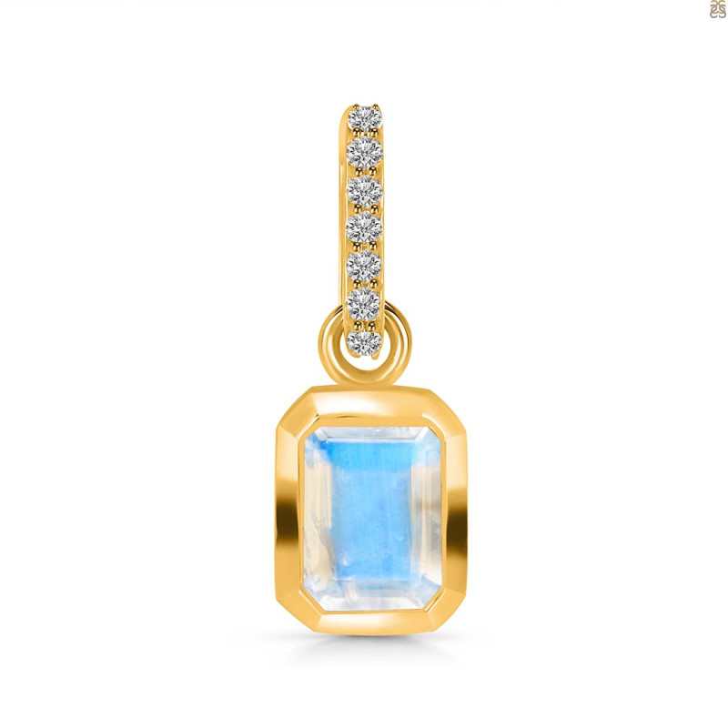 Moonstone & White Topaz Pendant RBM-RDP-954-CZ-LOOP.