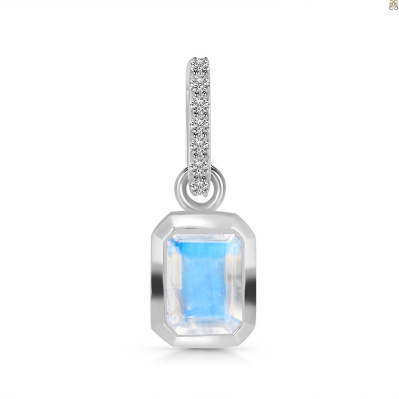 Moonstone & White Topaz Pendant RBM-RDP-954-CZ-LOOP.