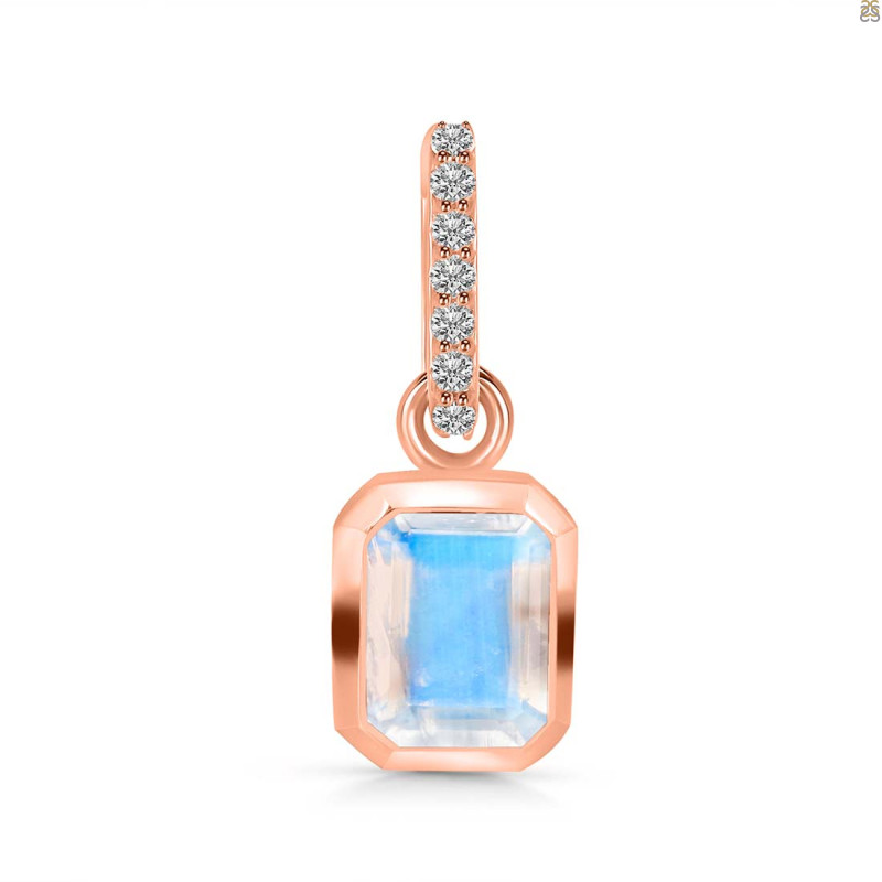 Moonstone & White Topaz Pendant RBM-RDP-955-CZ-LOOP.