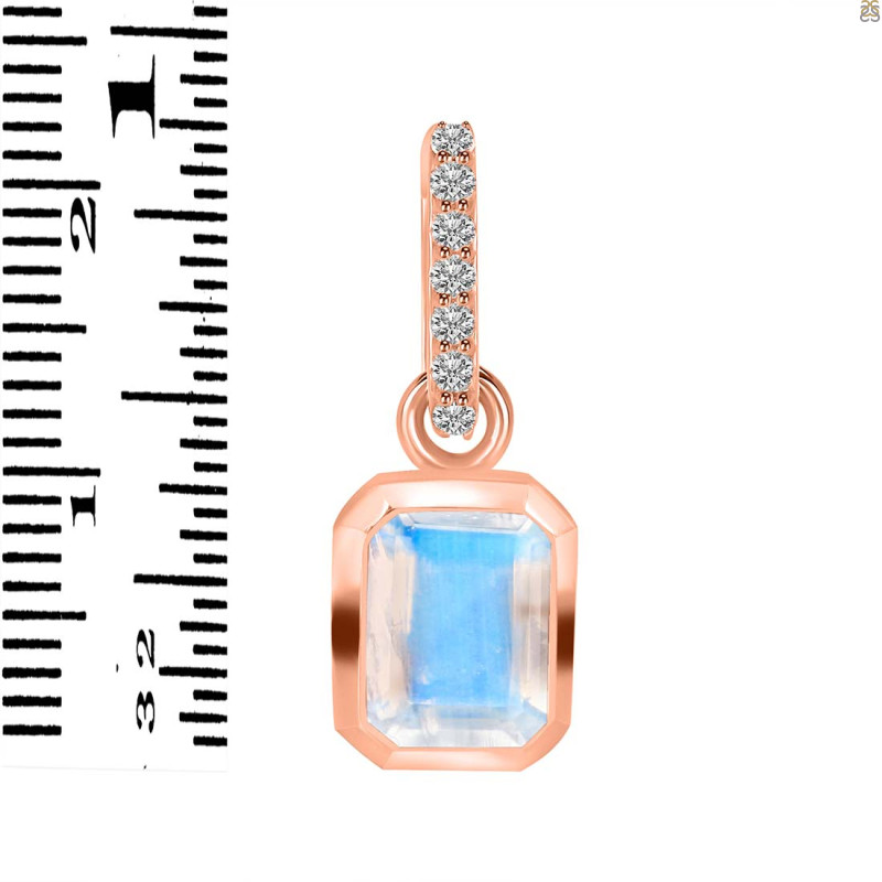 Moonstone & White Topaz Pendant RBM-RDP-955-CZ-LOOP.