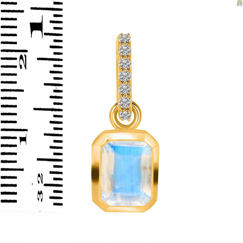 Moonstone & White Topaz Pendant RBM-RDP-955-CZ-LOOP.