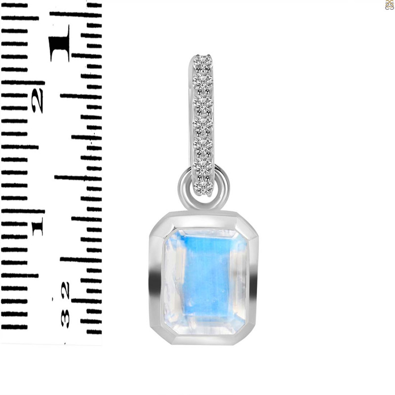Moonstone & White Topaz Pendant RBM-RDP-955-CZ-LOOP.