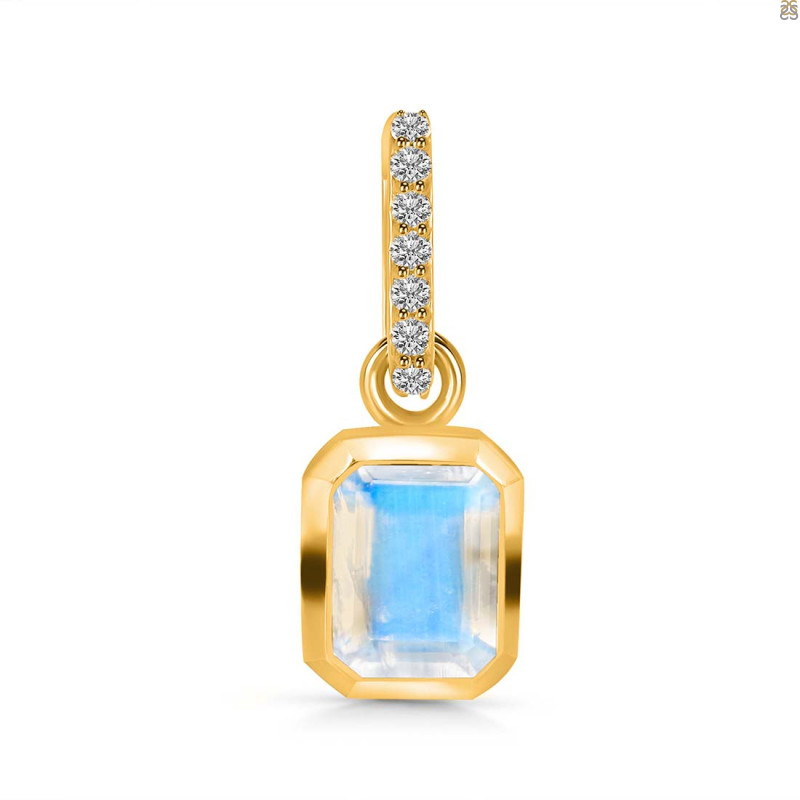Moonstone & White Topaz Pendant RBM-RDP-955-CZ-LOOP.