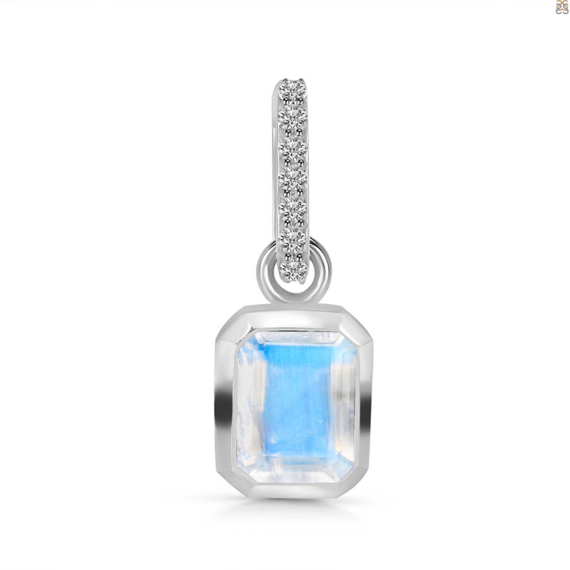 Moonstone & White Topaz Pendant RBM-RDP-955-CZ-LOOP.