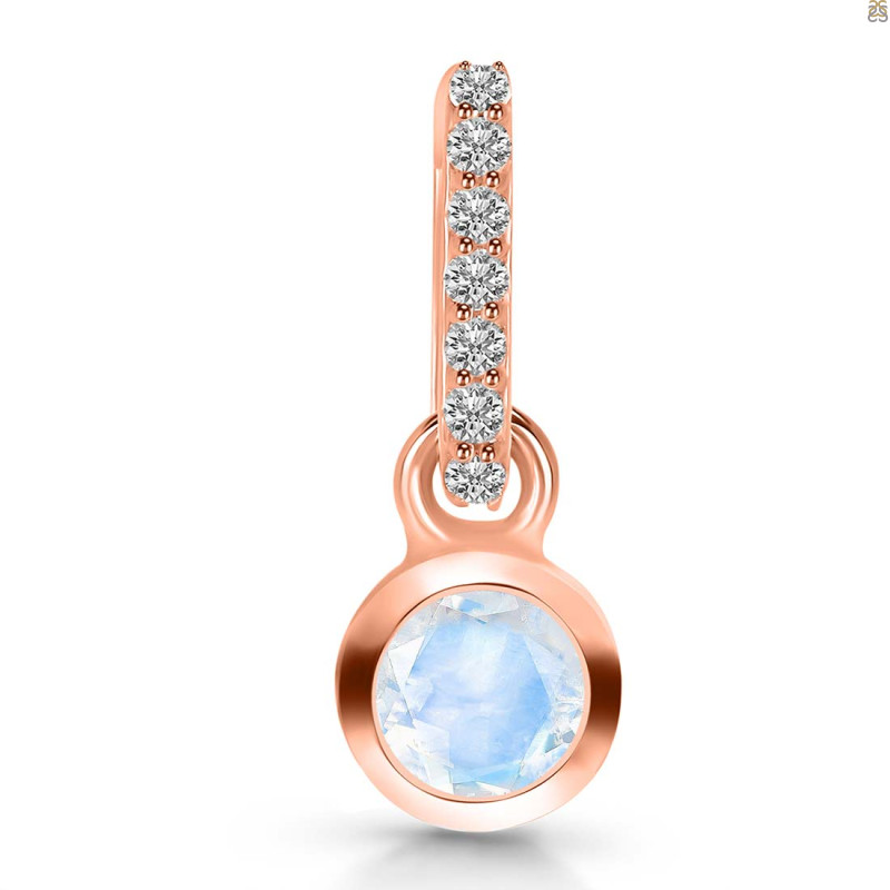 Moonstone & White Topaz Pendant RBM-RDP-957-CZ-LOOP.