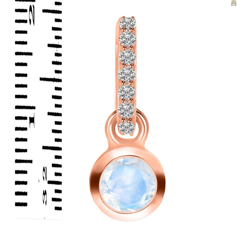 Moonstone & White Topaz Pendant RBM-RDP-957-CZ-LOOP.