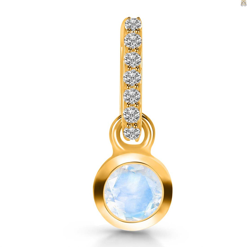 Moonstone & White Topaz Pendant RBM-RDP-957-CZ-LOOP.