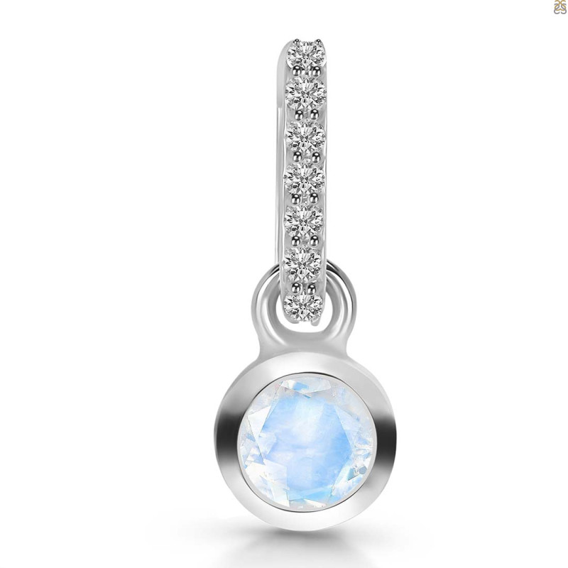 Moonstone & White Topaz Pendant RBM-RDP-957-CZ-LOOP.