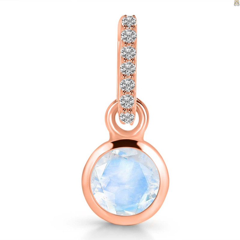 Moonstone & White Topaz Pendant RBM-RDP-958-CZ-LOOP.