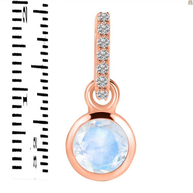 Moonstone & White Topaz Pendant RBM-RDP-958-CZ-LOOP.