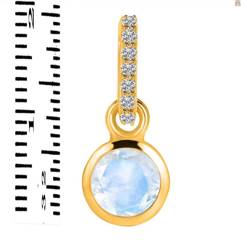 Moonstone & White Topaz Pendant RBM-RDP-958-CZ-LOOP.