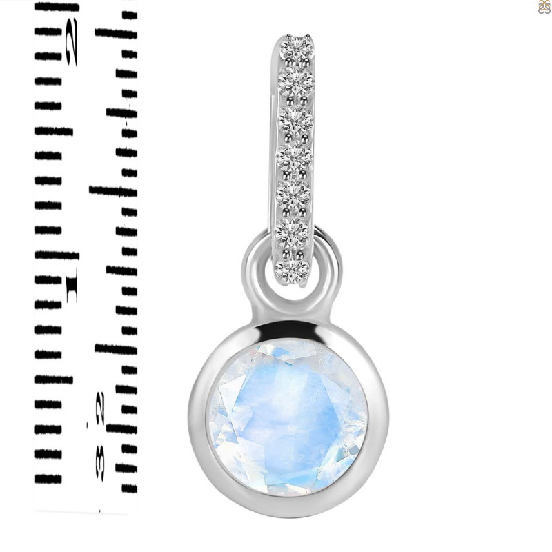 Moonstone & White Topaz Pendant RBM-RDP-958-CZ-LOOP.