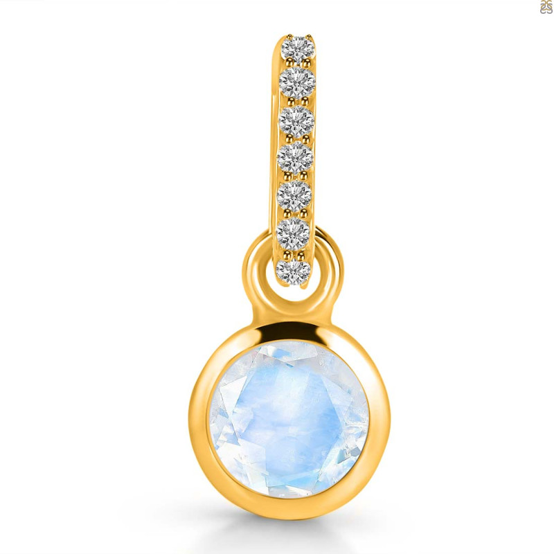 Moonstone & White Topaz Pendant RBM-RDP-958-CZ-LOOP.