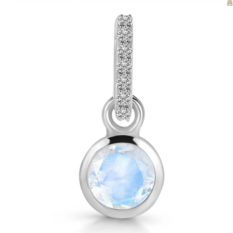Moonstone & White Topaz Pendant RBM-RDP-958-CZ-LOOP.