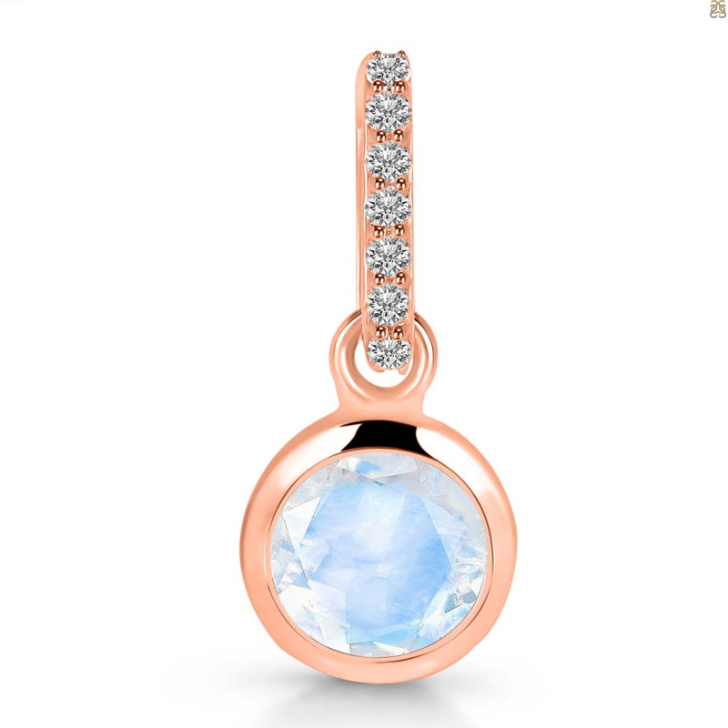 Moonstone & White Topaz Pendant RBM-RDP-959-CZ-LOOP.