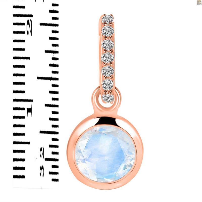 Moonstone & White Topaz Pendant RBM-RDP-959-CZ-LOOP.