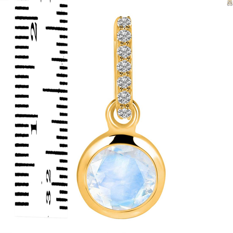 Moonstone & White Topaz Pendant RBM-RDP-959-CZ-LOOP.
