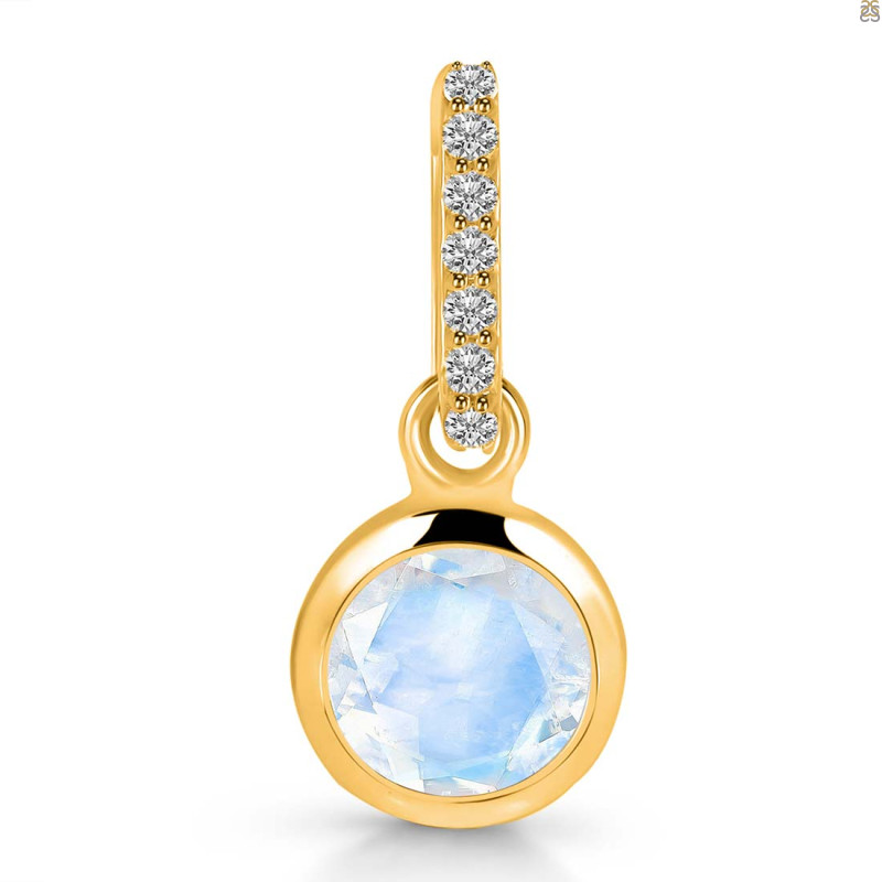Moonstone & White Topaz Pendant RBM-RDP-959-CZ-LOOP.