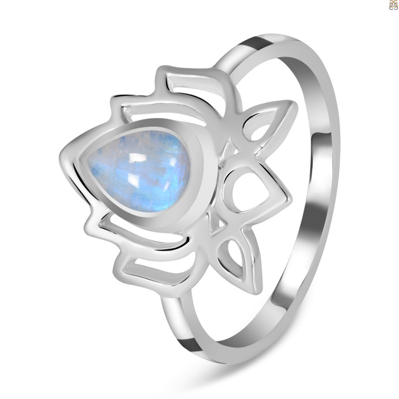 Moonstone Lotus Ring