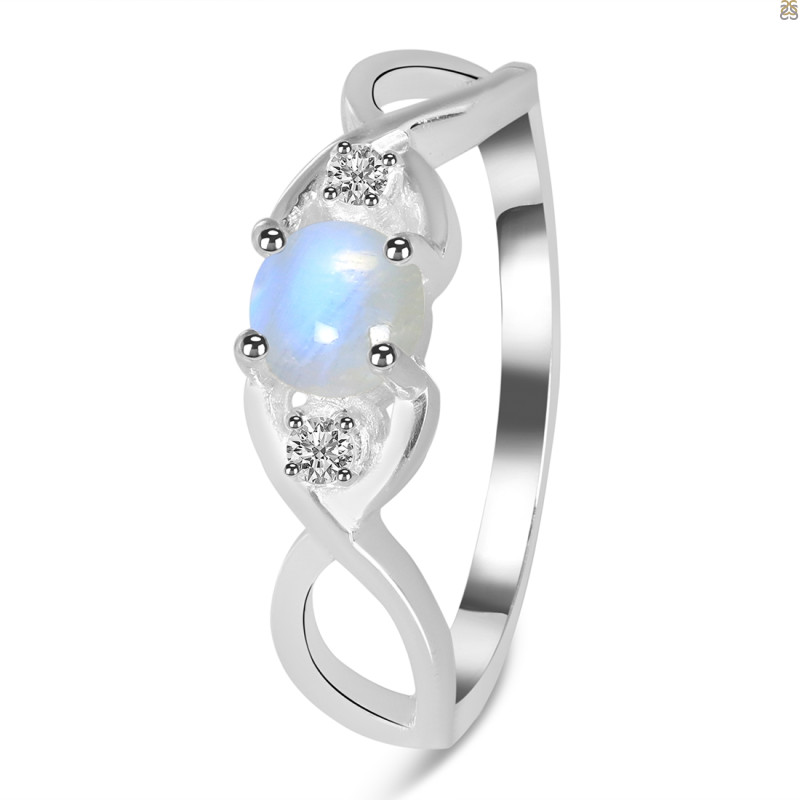 Moonstone & White Topaz Ring