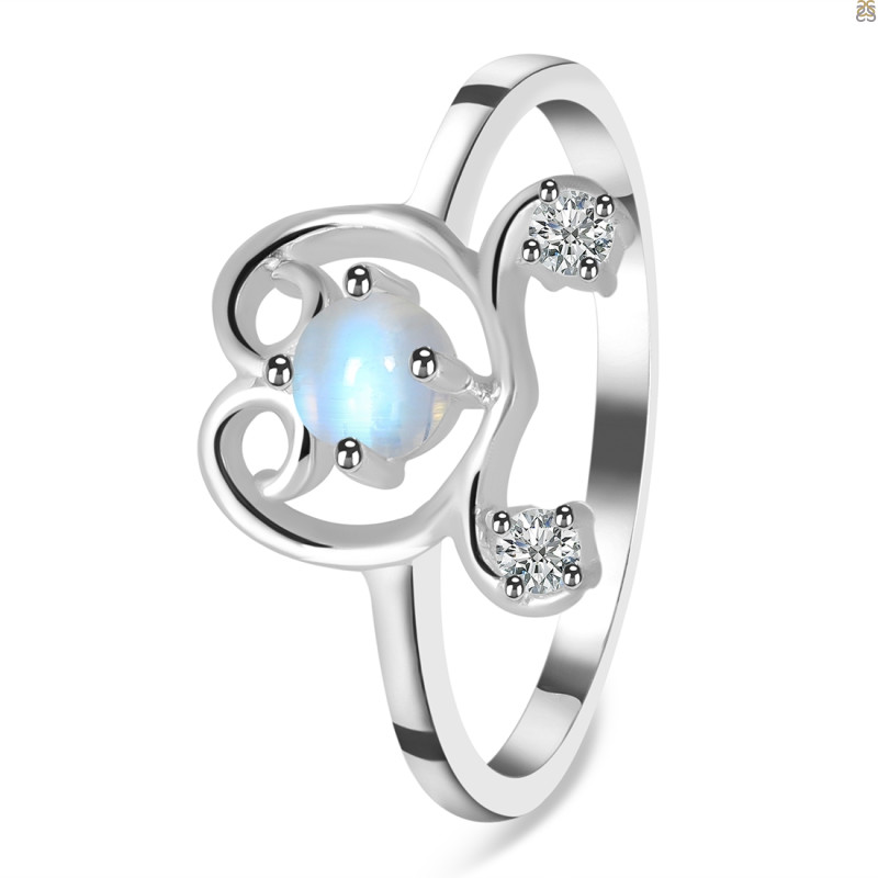 Moonstone & White Topaz Ring