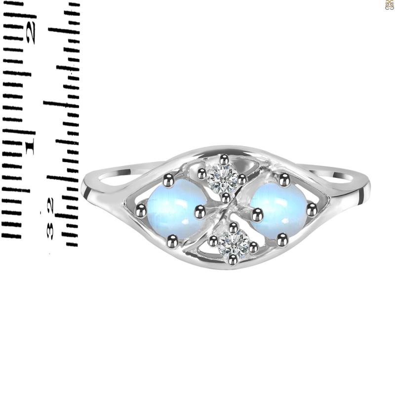 Moonstone & White Topaz Ring RBM-RDR-1557.