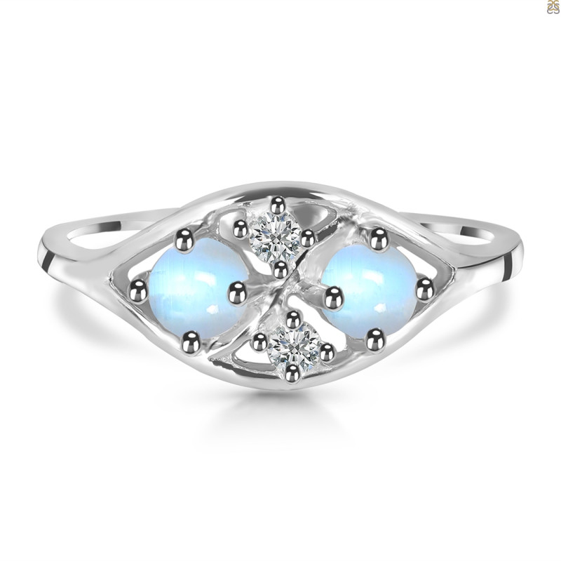 Moonstone & White Topaz Ring RBM-RDR-1557.
