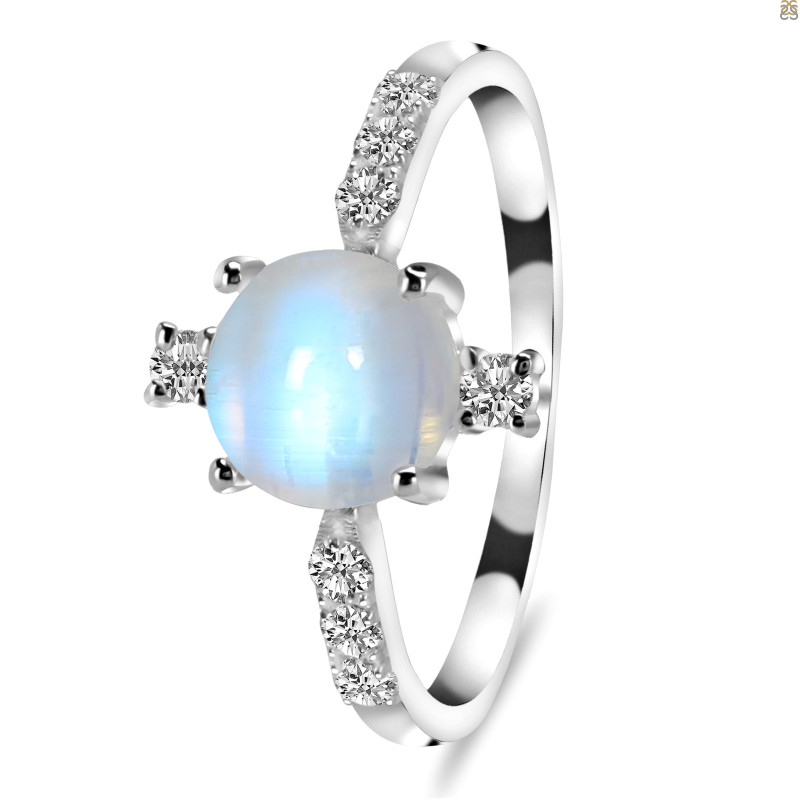 Moonstone & White Topaz Ring