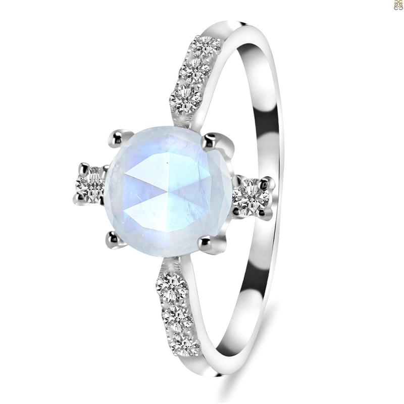 Moonstone & White Topaz Ring