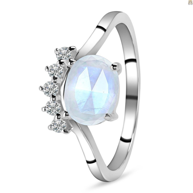 Moonstone & White Topaz Ring