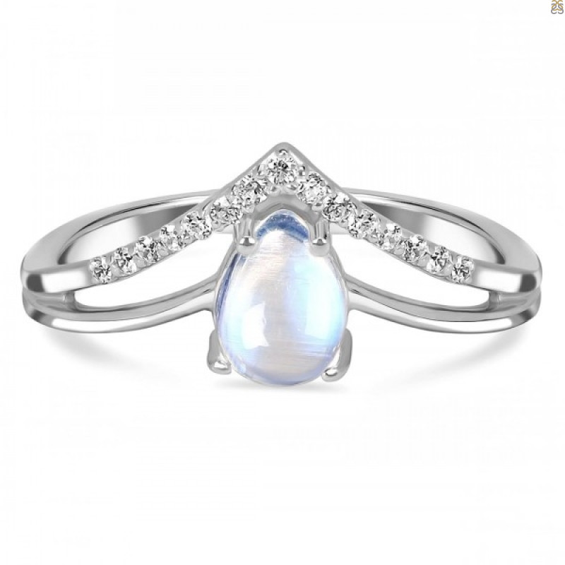 Moonstone & White Topaz Ring RBM-RDR-1716.