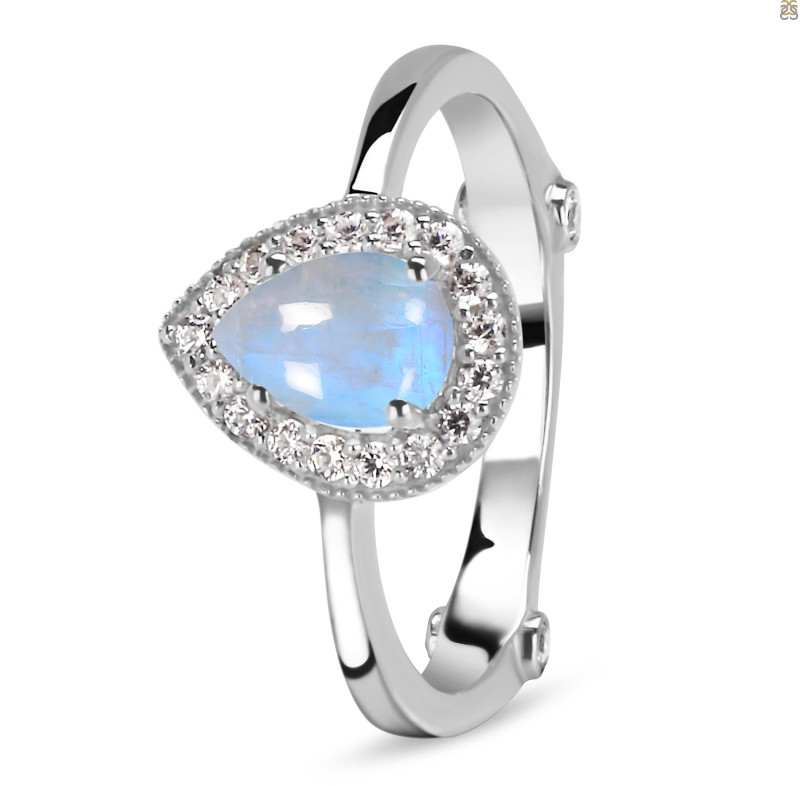 Moonstone & White Topaz Ring