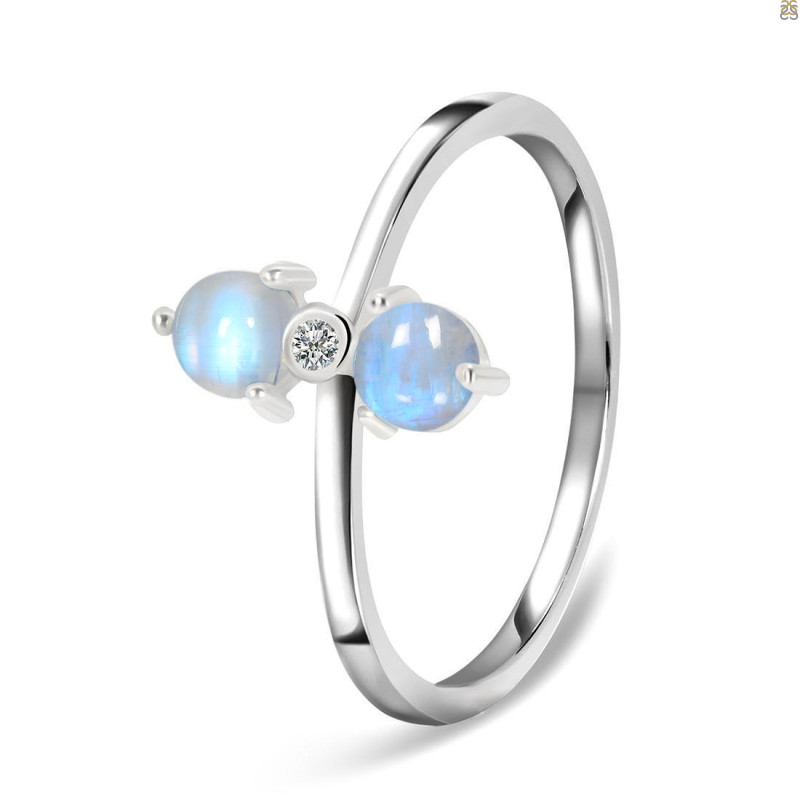 Moonstone & White Topaz Ring