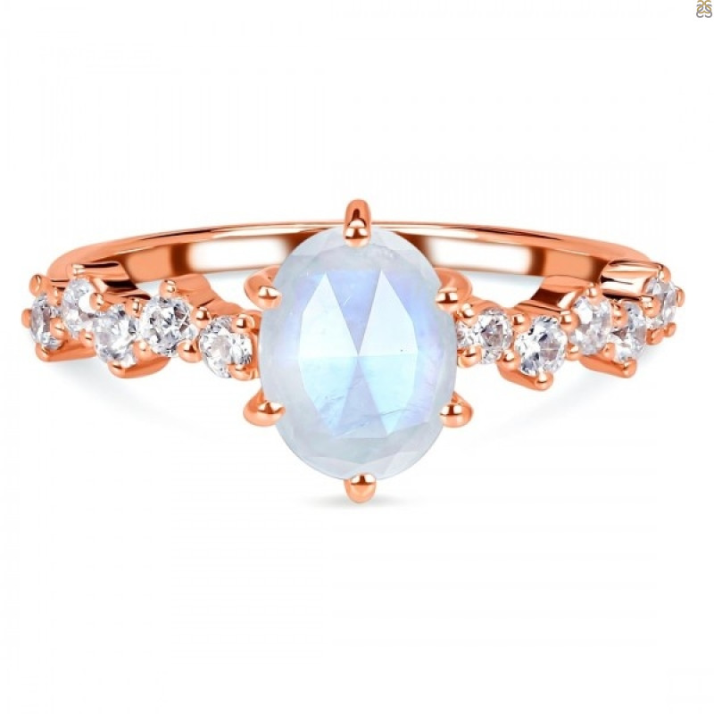 Moonstone & White Topaz Ring RBM-RDR-2241-ROSECUT.