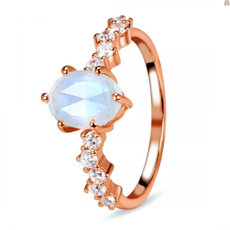 Moonstone & White Topaz Ring RBM-RDR-2241-ROSECUT.