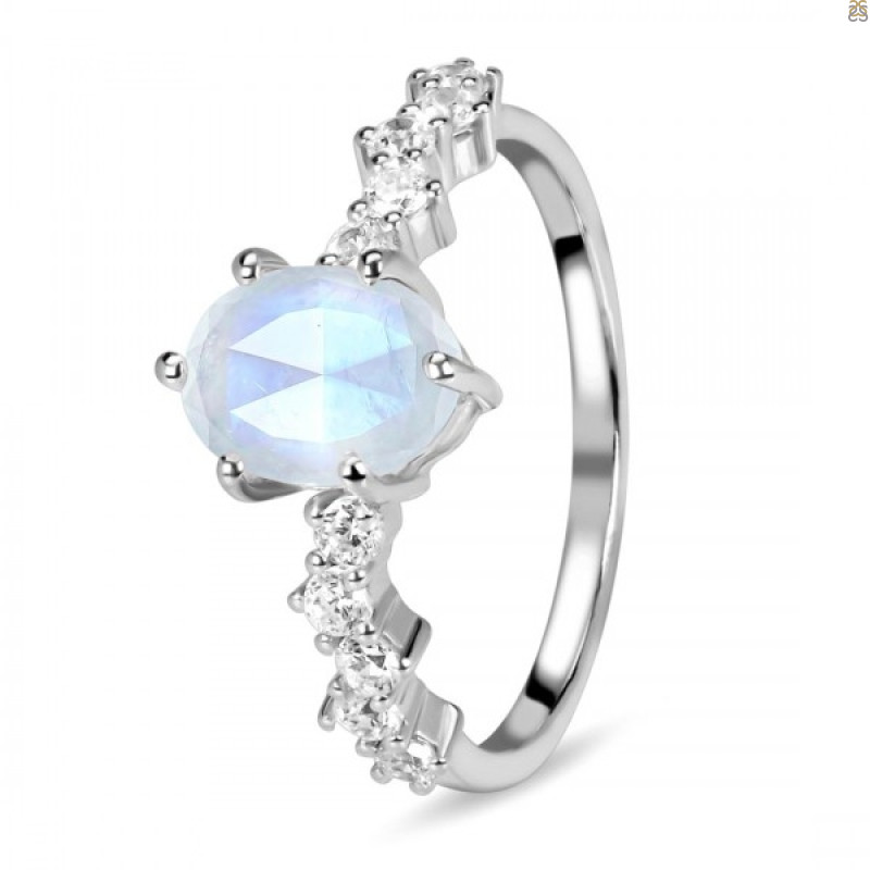 Moonstone & White Topaz Ring RBM-RDR-2241-ROSECUT.