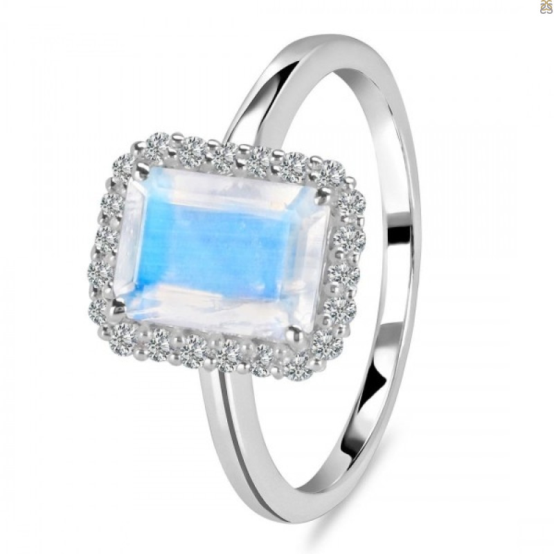 Moonstone & White Topaz Ring