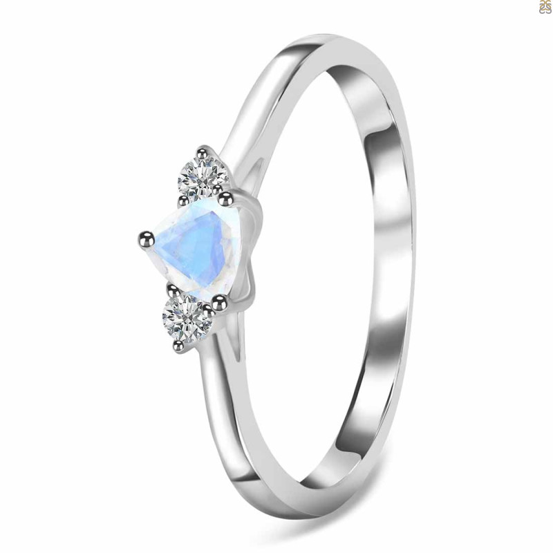 Moonstone & White Topaz Ring