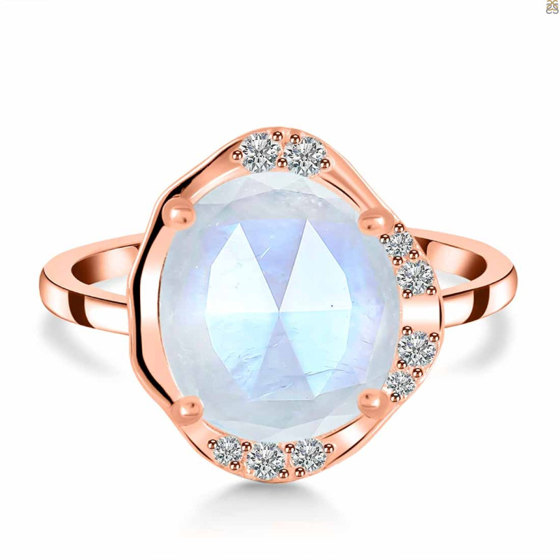 Moonstone & White Topaz Ring RBM-RDR-2558-ROSECUT.