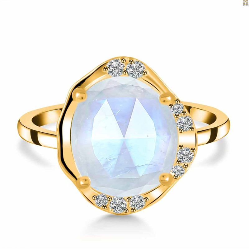 Moonstone & White Topaz Ring RBM-RDR-2558-ROSECUT.
